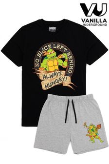Vanilla Underground Black Mens Ninja Turtles Printed Pyjamas (622328) | LEI 149