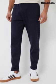 Modra - Threadbare hlače za prosti čas iz pikeja z okrasnimi šivi in manšetami (622435) | €30