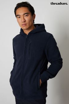 Threadbare Blue Micro Fleece Zip Through Hooded Jacket (622634) | SGD 46