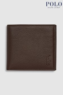 Коричневый - Кожаный складывающийся пополам кошелек для монет Polo Ralph Lauren (622661) | €84