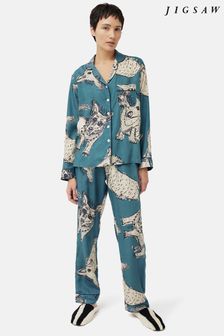Jigsaw Pyjama aus Modal mit Corgis, Blau (622838) | 104 €