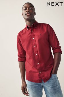 Red Slim Fit Long Sleeve Oxford Shirt (623152) | SGD 42
