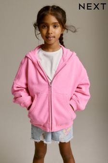 Neon Pink Zip Through Hoodie (3-16yrs) (623182) | AED63 - AED87
