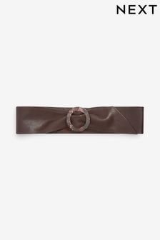 Chocolate Brown Leather Waist Belt (623632) | AED52