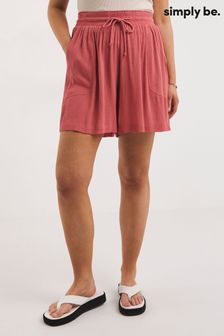 Simply Be Pink Crinkle Tie Waist Shorts (624385) | 31 €