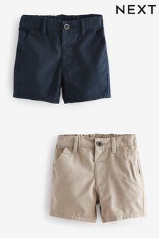 Navy/Stone Chino Shorts 2 Pack (3mths-7yrs) (624566) | ￥2,080 - ￥2,780