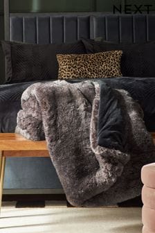 Charcoal Grey Josephine Faux Fur Throw (624685) | SGD 117 - SGD 185