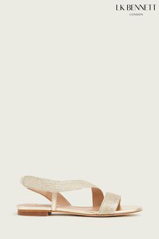 LK Bennett Rachel Metallic Rope Flat Sandals (625043) | ₪ 1,152