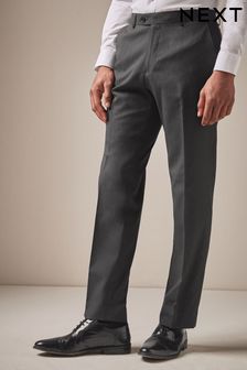 Charcoal Grey Regular Fit Stretch Formal Trousers (625147) | CA$54