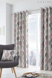 Fusion Pink Lennox Ogee Eyelet Curtains (625231) | $77 - $143