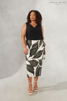 Live Unlimited Green Palm Print Wrap Skirt (625350) | €37