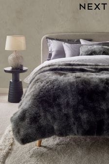 Charcoal Grey Loulou Faux Fur Throw (625477) | $97 - $162