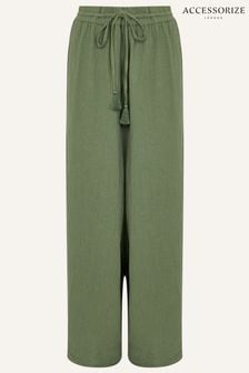 Zelene zmečkane hlače za na plažo z zavezovanjem v pasu Accessorize (626016) | €23