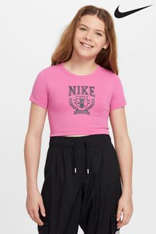 Розовый - Nike футболка укороченного кроя (626320) | €33