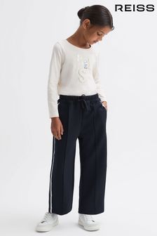 Reiss Navy Tayana Junior Wide Leg Side Stripe Joggers (626522) | kr729