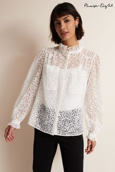 Phase Eight Astella Ruffle Burnout White Blouse (626793) | €50