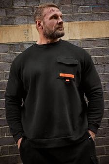 BadRhino Big & Tall Black Crew Neck Sweatshirt With Pocket (626944) | €13