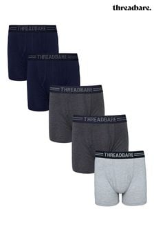 Threadbare Blue A-Front Trunks 5 Packs (626978) | AED133