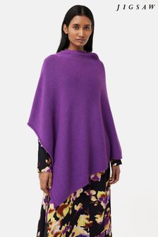 Jigsaw Purple Wool Blend Poncho with Cashmere (626983) | 695 zł