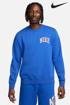 Nike Navy Club Fleece Crew Sweatshirt (627066) | kr844