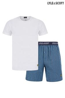 Lyle & Scott Kyle White T-Shirt and Short Set (627095) | 228 QAR