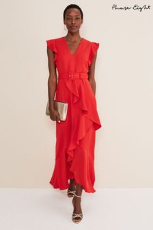 Phase Eight Red Phoebe Frill Maxi Dress (627444) | €216