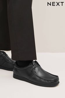 Black Leather Apron Lace-Up Shoes (627489) | 116 zł