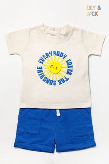 Lily & Jack Blue Cotton Blend T-Shirt and Shorts Set (627723) | ₪ 84