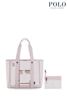 Polo Ralph Lauren Pink Pony Logo PU Tote Bag With Pouch (627905) | 470 QAR