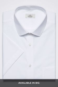 White Slim Fit Short Sleeve Cotton Shirt (628166) | 9 €