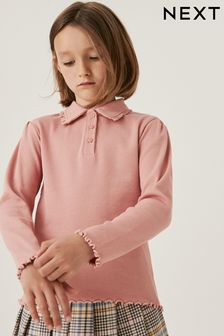 Pink Frill Collar Long Sleeve Top (3-16yrs) (628242) | 4,680 Ft - 7,280 Ft