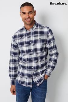 Threadbare White 100% Cotton Long Sleeve Check Shirt (628510) | $41