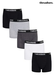 Schwarz/Grau - Threadbare Hipster Boxershorts im 5er-Pack (628581) | 37 €