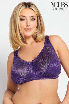 Yours Curve Purple Hi Shine Lace Non-Padded Non-Wired Bra (628861) | €27