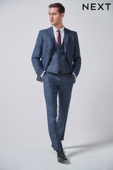 Blue Wool Donegal Suit (628961) | SGD 195