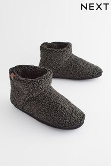 Charcoal Grey Borg Slipper Boots (629155) | SGD 40