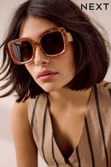 Caramel Brown Polarized Square Frame Sunglasses (629316) | SGD 24