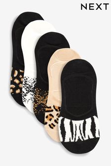 Animal Pattern Invisible Trainer Socks Five Pack (629487) | ₪ 33