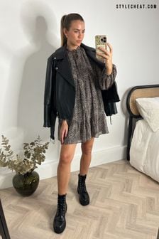 Style Cheat Black Nancy Blouson Mini Dress (630010) | €30