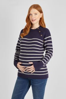 JoJo Maman Bébé Navy Raglan Maternity & Nursing Jumper (630120) | AED215