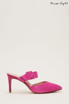 Phase Eight Pink Suede Buckle Backless Heels (630373) | €53
