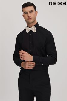 Черный - Приталенная столовая рубашка с двумя манжетами Reiss Marcel (630655) | €195
