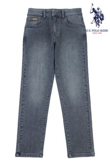 رمادي - جينز دنيم للأولاد بـ 5 جيب، اللون أسود، من U.s. Polo Assn.، تلبيس رشيق (631145) | 255 ر.س - 306 ر.س