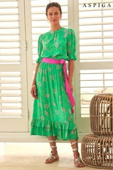 Aspiga Green Melanie EcoVero™ Dress (631720) | $330