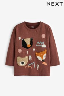 Brown Woodland Long Sleeve Animal Character T-Shirt (3mths-7yrs) (631734) | $25 - $31