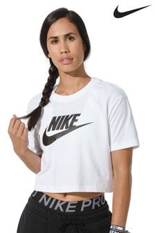 Nike White Essential Futura Cropped T-Shirt (631752) | €19
