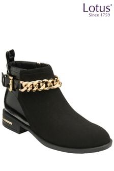Lotus Black Zip-Up Ankle Boots (631873) | €83