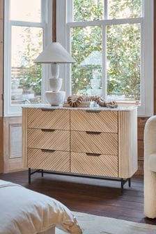 Natural Valencia Mango 6 Drawer Chest of Drawers (632052) | €1,100