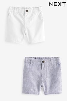 Blanco/azul - Pack de 2 pantalones cortos chinos (3meses -7años) (632094) | 18 € - 24 €