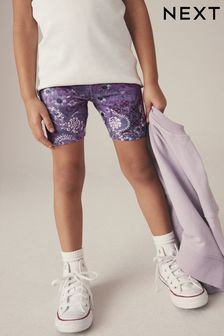 Purple Paisley Floral Print Cycle Shorts (3-16yrs) (632372) | €6 - €9